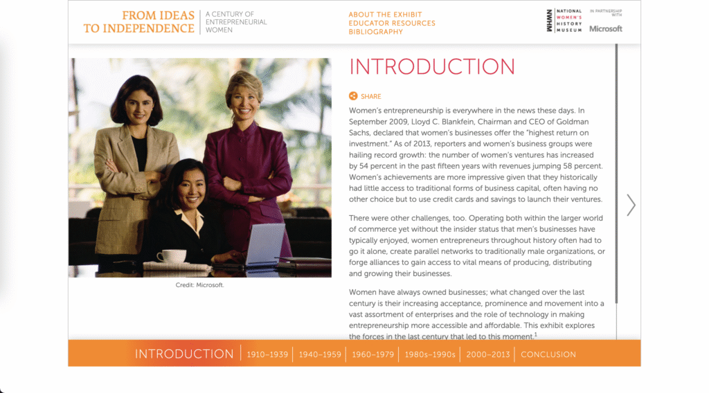 From Ideas to Independence: A Century of Entrepreneurial Women From Ideas to Independence: A Century of Entrepreneurial Women